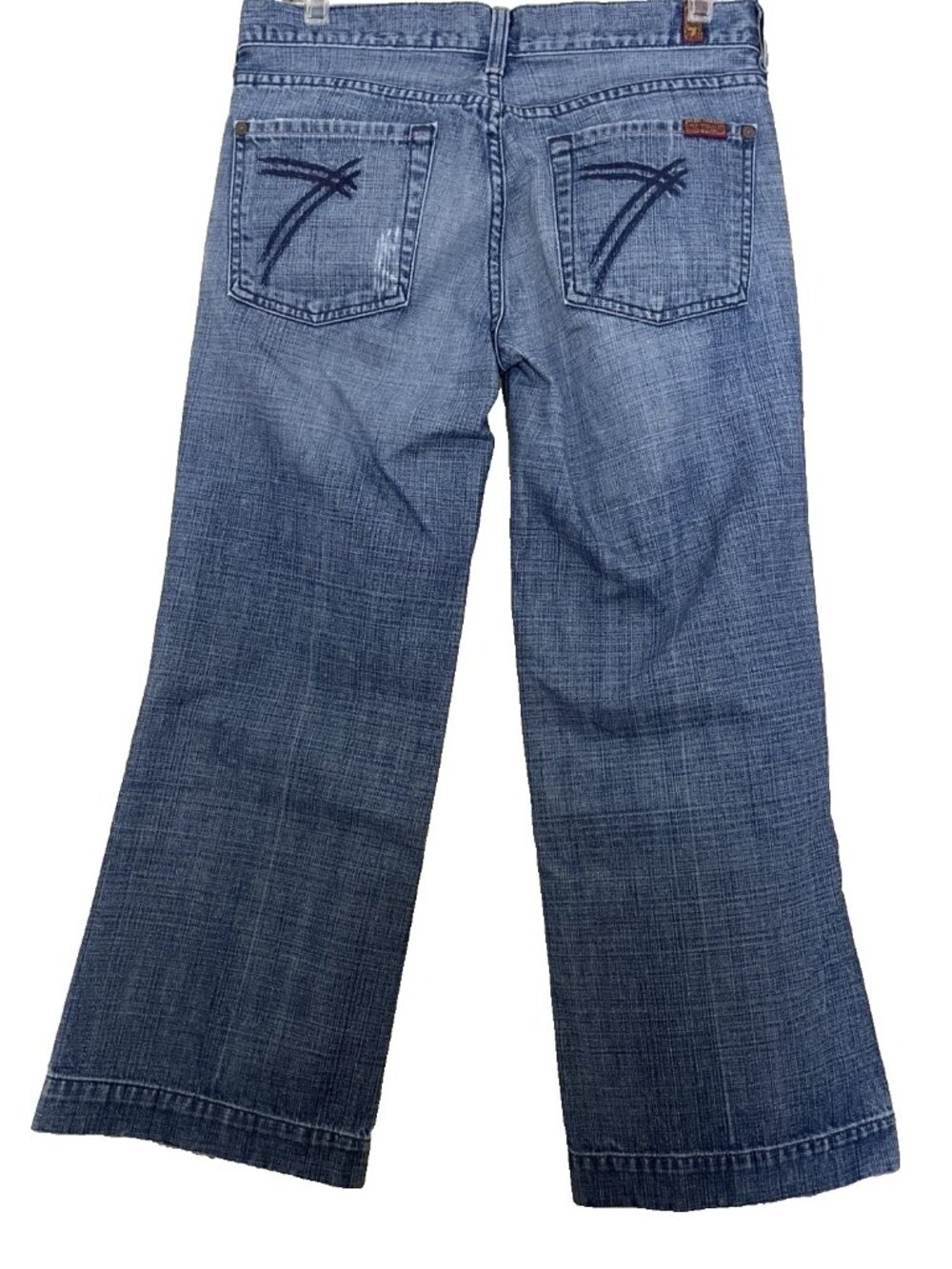 7 For All Mankind Dojo Flare Wide Crop Leg Jeans Women's Size 28 Vintage Y2K